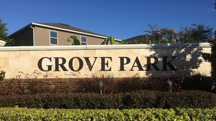 Grove Park Entrance Sign on Daniels Rd