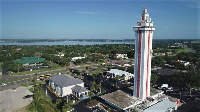 A view of the Florida Citrus Tower in Clermont, Florida