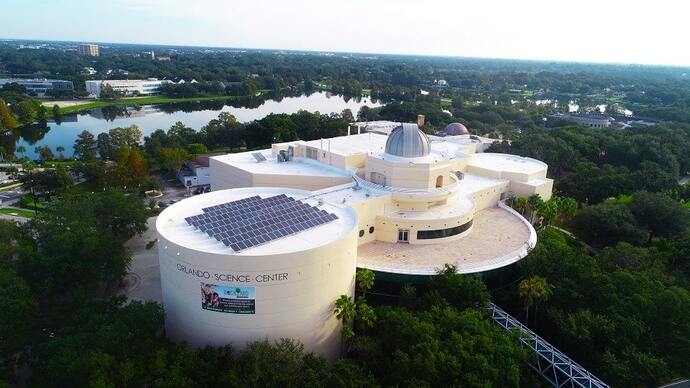 A view of the Orlando Science Center in downtown Orlando, Florida