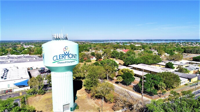 Aerial view of Clermont FL with single family homes