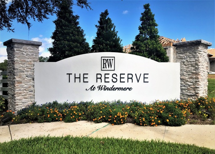 The Reserve at Windermere Community Sign on Windermere Road