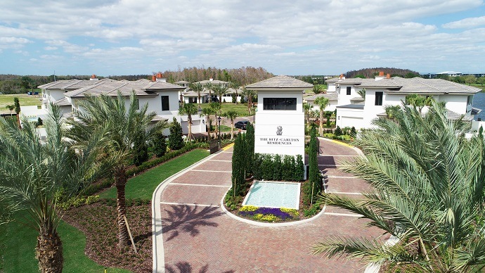 A view of the Ritz-Carlton Residences Orlando, a gated enclave in Florida